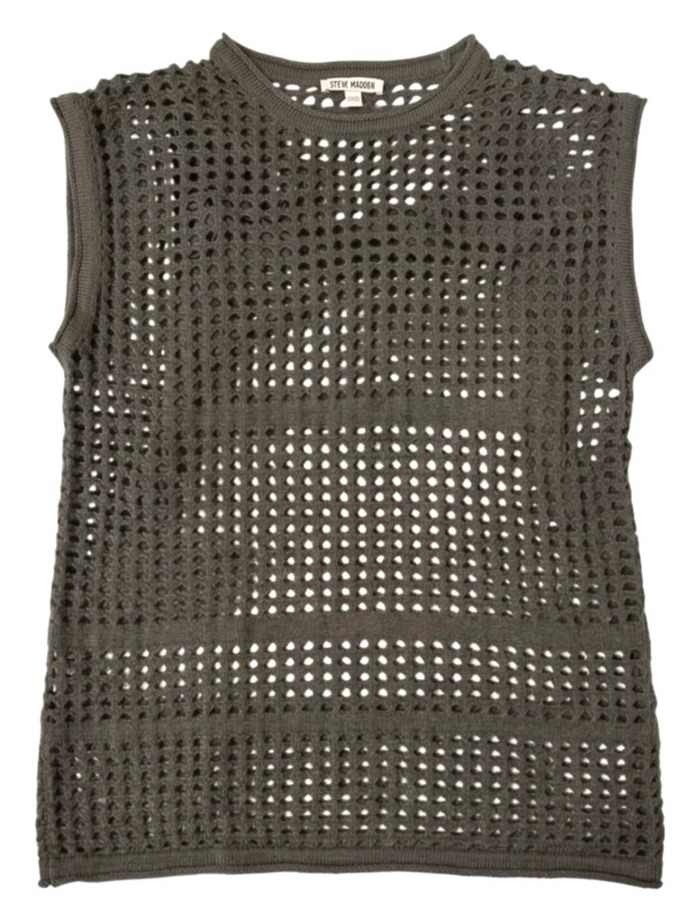 Steve Madden Olive Open Weave Sleeveless Tank